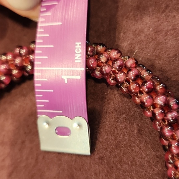 Garnet Bead Bangle Bracelet Bohemian - Picture 5 of 9